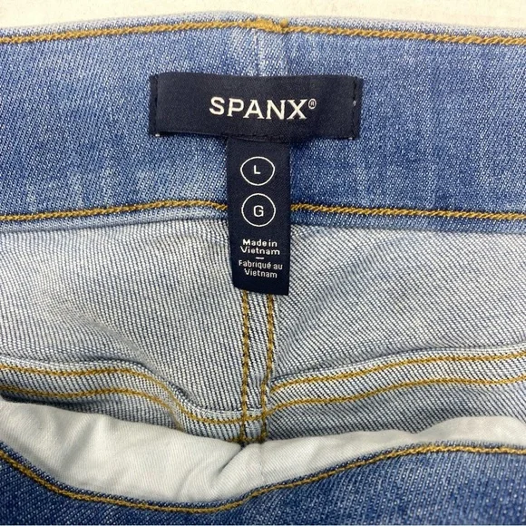 SPANX FLARE JEANS WOMENS LARGE PULL ON CITY CASUAL COLLEGE - Picture 3 of 10